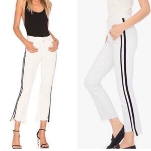 Mother Insider Crop Step Fray Jeans in Whipping The Racer Raw Hem